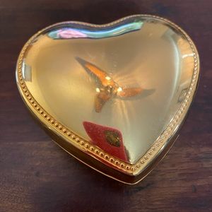 Vintage Gatco Solid Brass Heart Velvet Lined Box